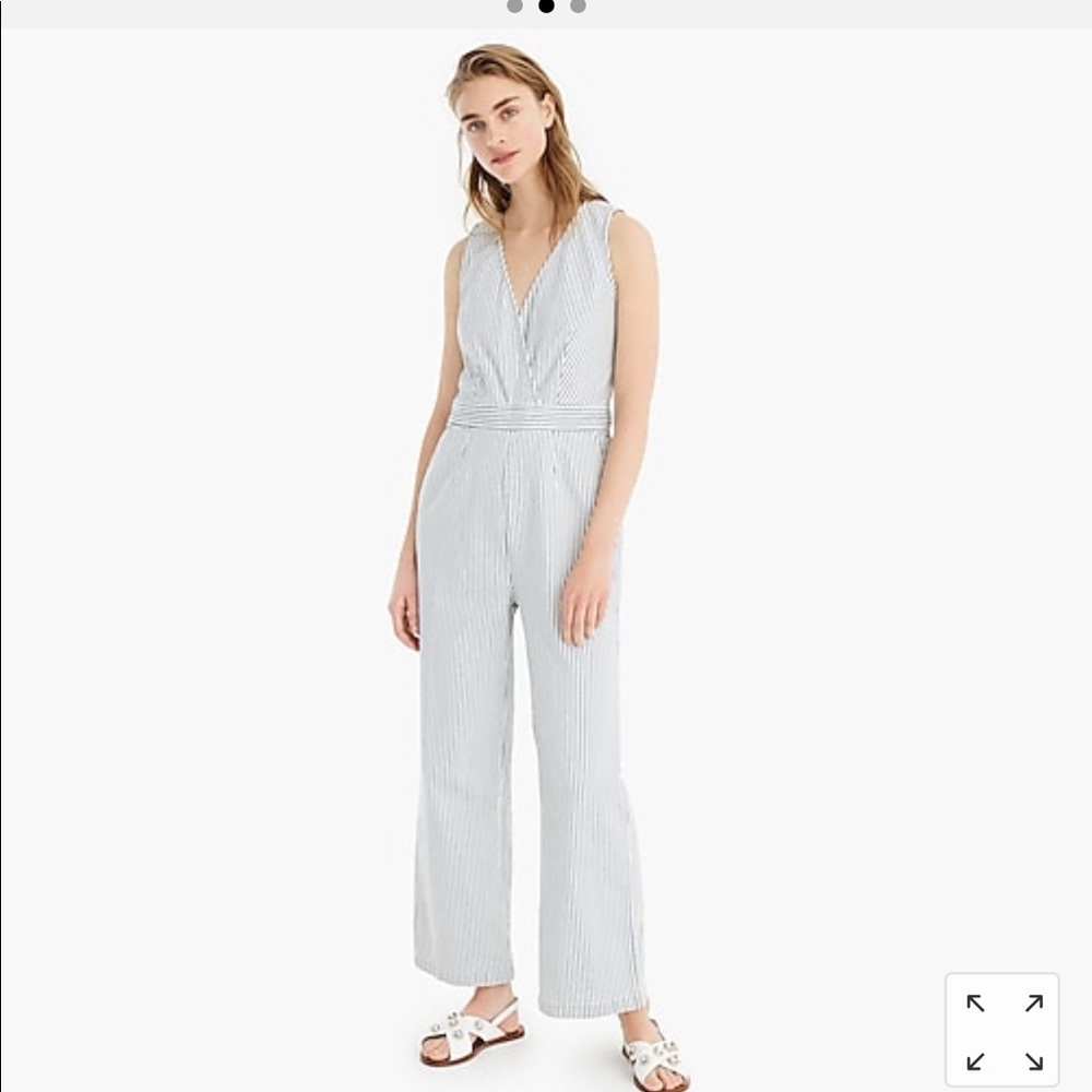 Jcrew point sur jumpsuit railroad stripe 0